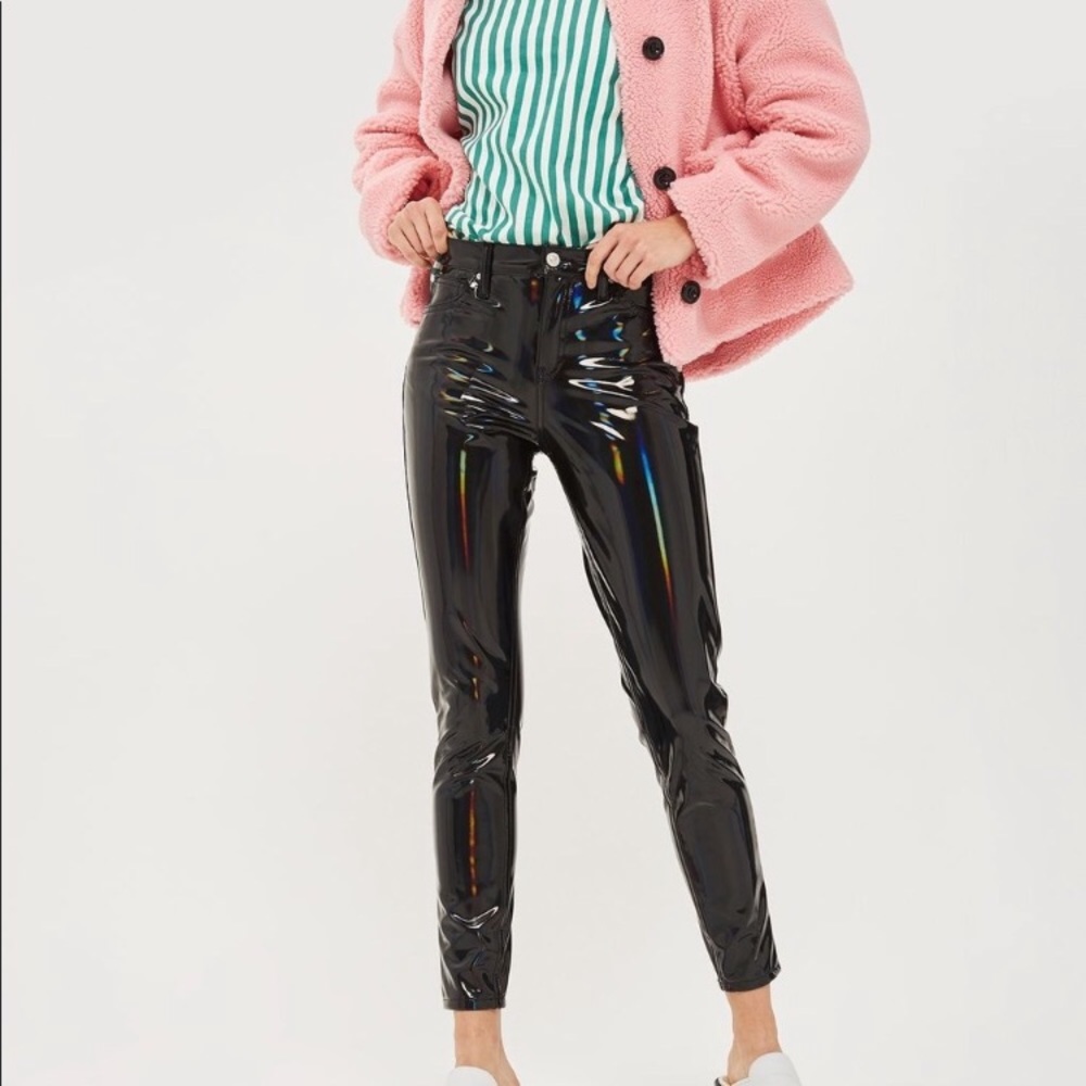 Topshop moto vinyl iridescent pants 🔥